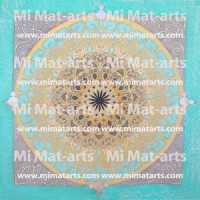 Coixí de seda pintat a mà 50x50cm MANDALA-2